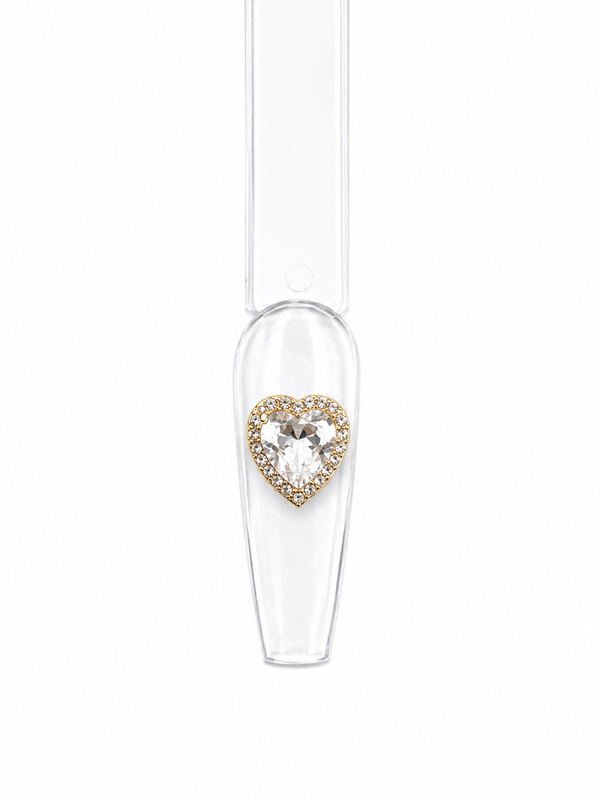 Clear Big Heart Nail Charm
