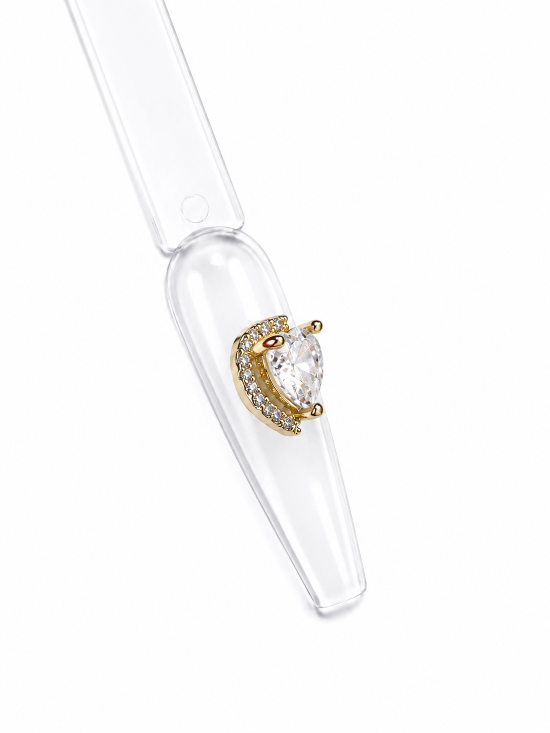 Clear Big Heart Nail Charm