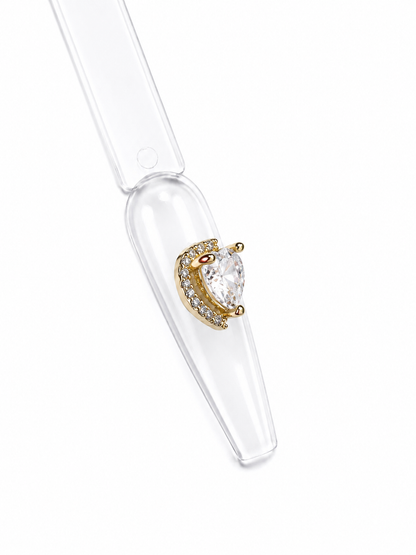 Clear Big Heart Nail Charm