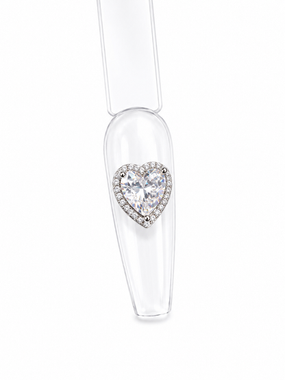 Clear Big Heart Nail Charm