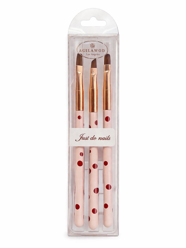 Red Polka Dot Gel Brush Set - 3pc