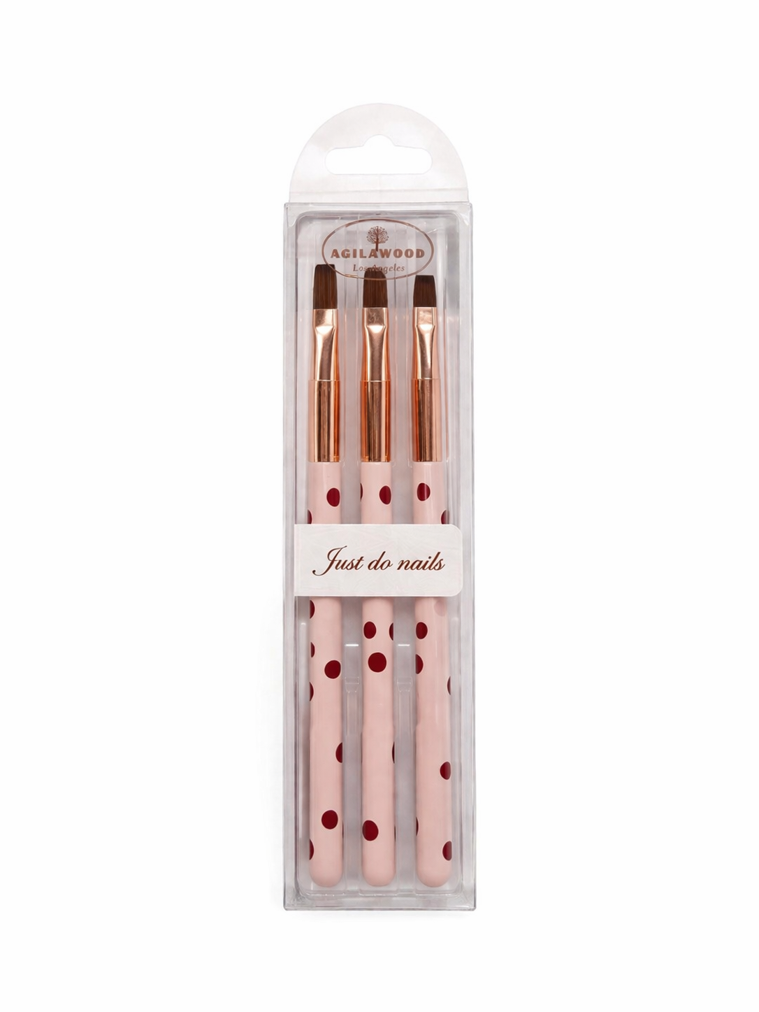 Red Polkadot Gel Square Gel Brush Set - 3pc