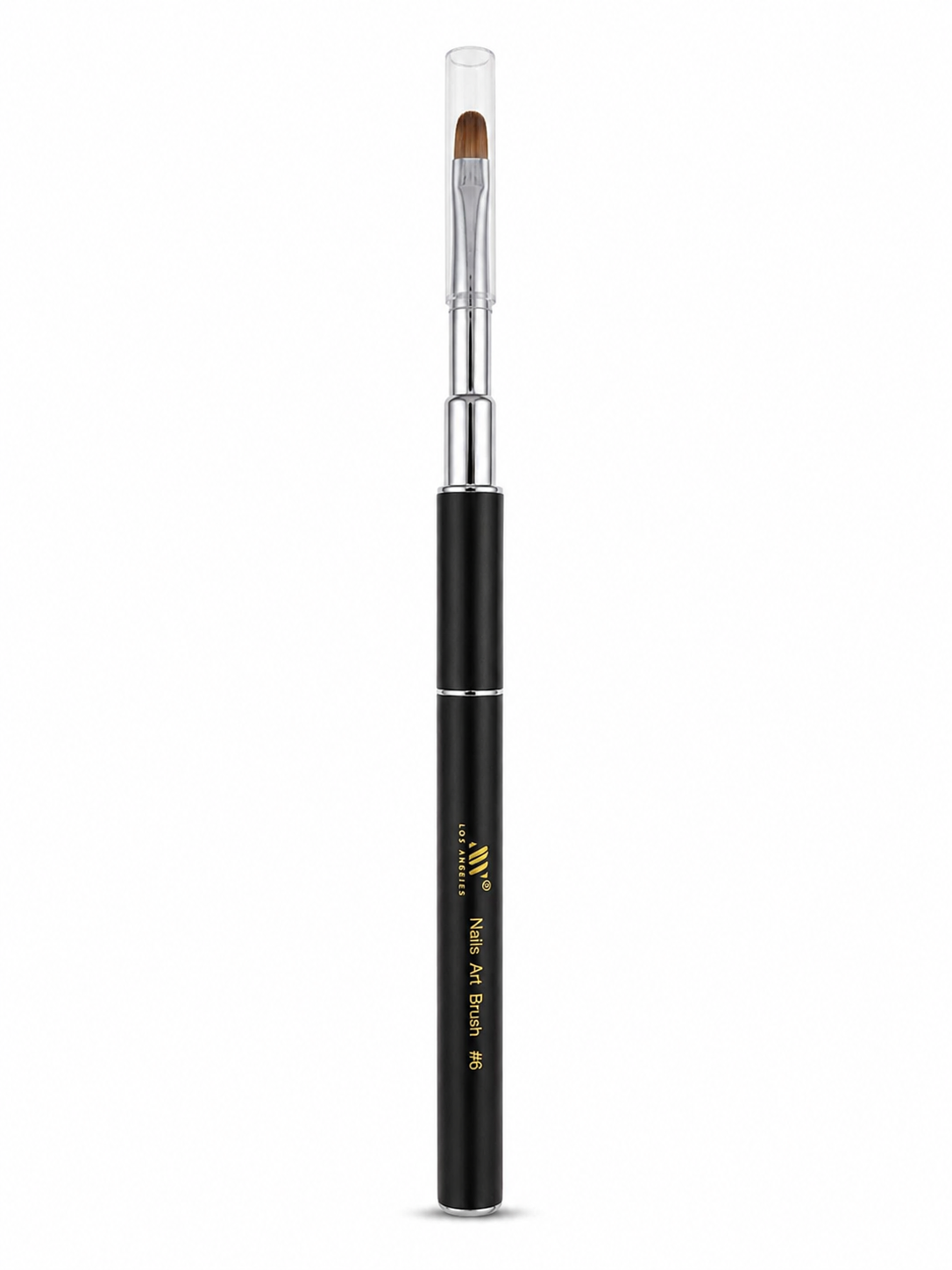 Black Oval Nail Art Brush #6 with Protective Cap