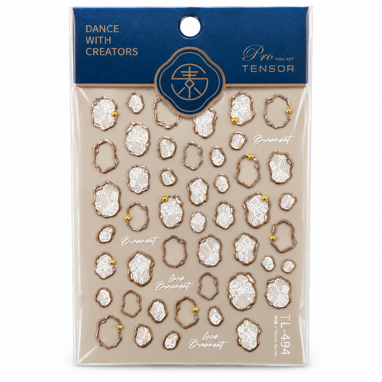 Gold Lace Ornament Nail Art Stickers – TL-494