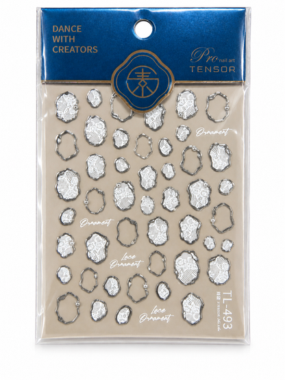 Gold Lace Ornament Nail Art Stickers – TL-494