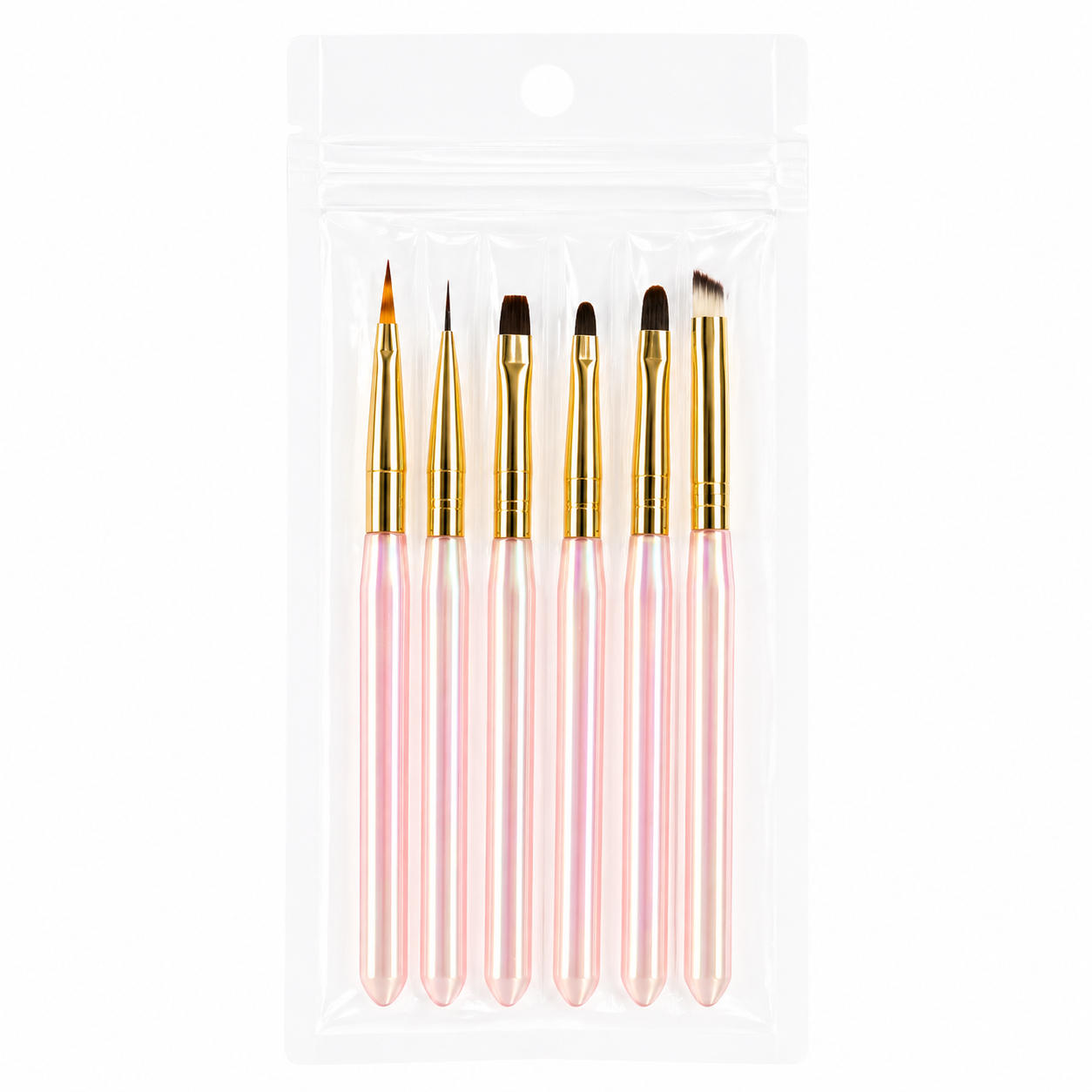 Pink Holo Brush Set - 6pcs