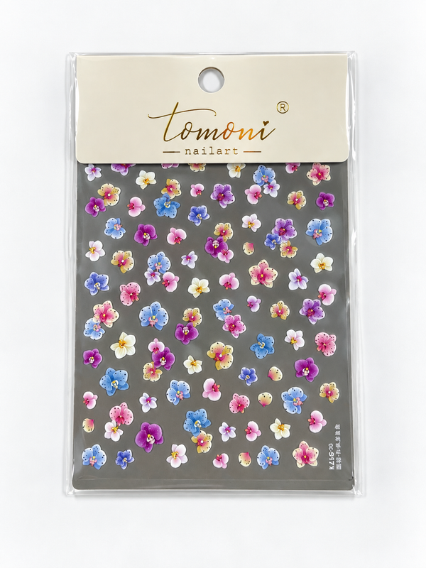 Mixed Orchid Flower Nail Art Stickers