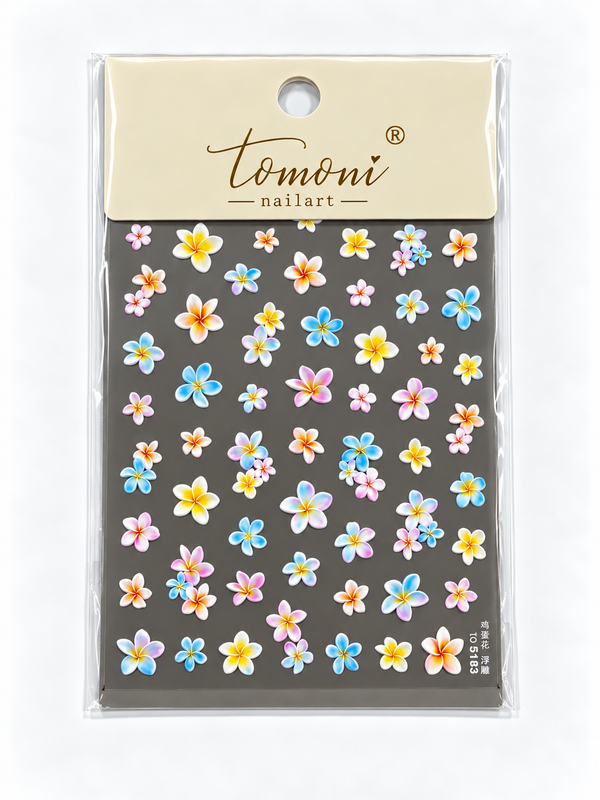 Pastel Plumeria Nail Art Stickers