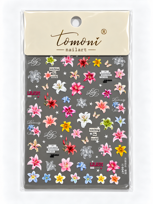 Colorful Lily Nail Art Stickers
