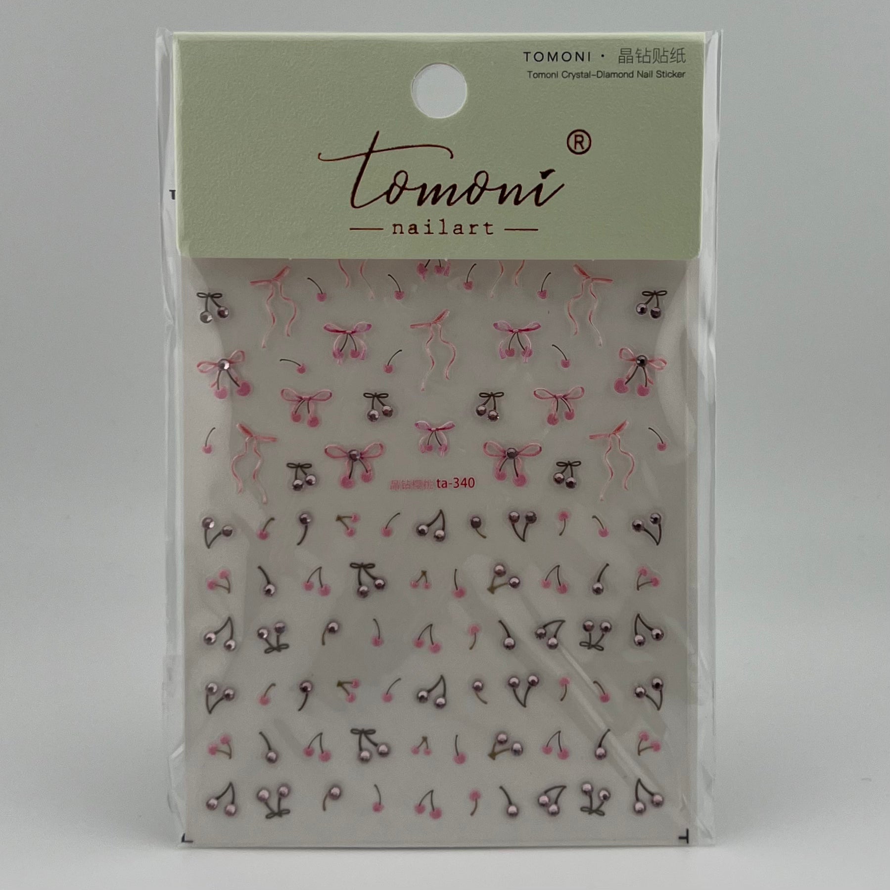 3D Bows & Cherries Nail Sticker