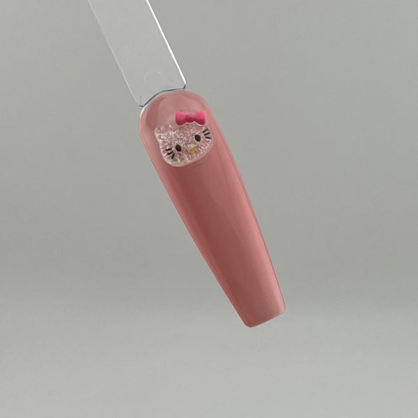 Clear Glitter HK with Pink Bow- 10pcs