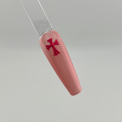 Hot Pink Chrome Heart Charms- 50pcs