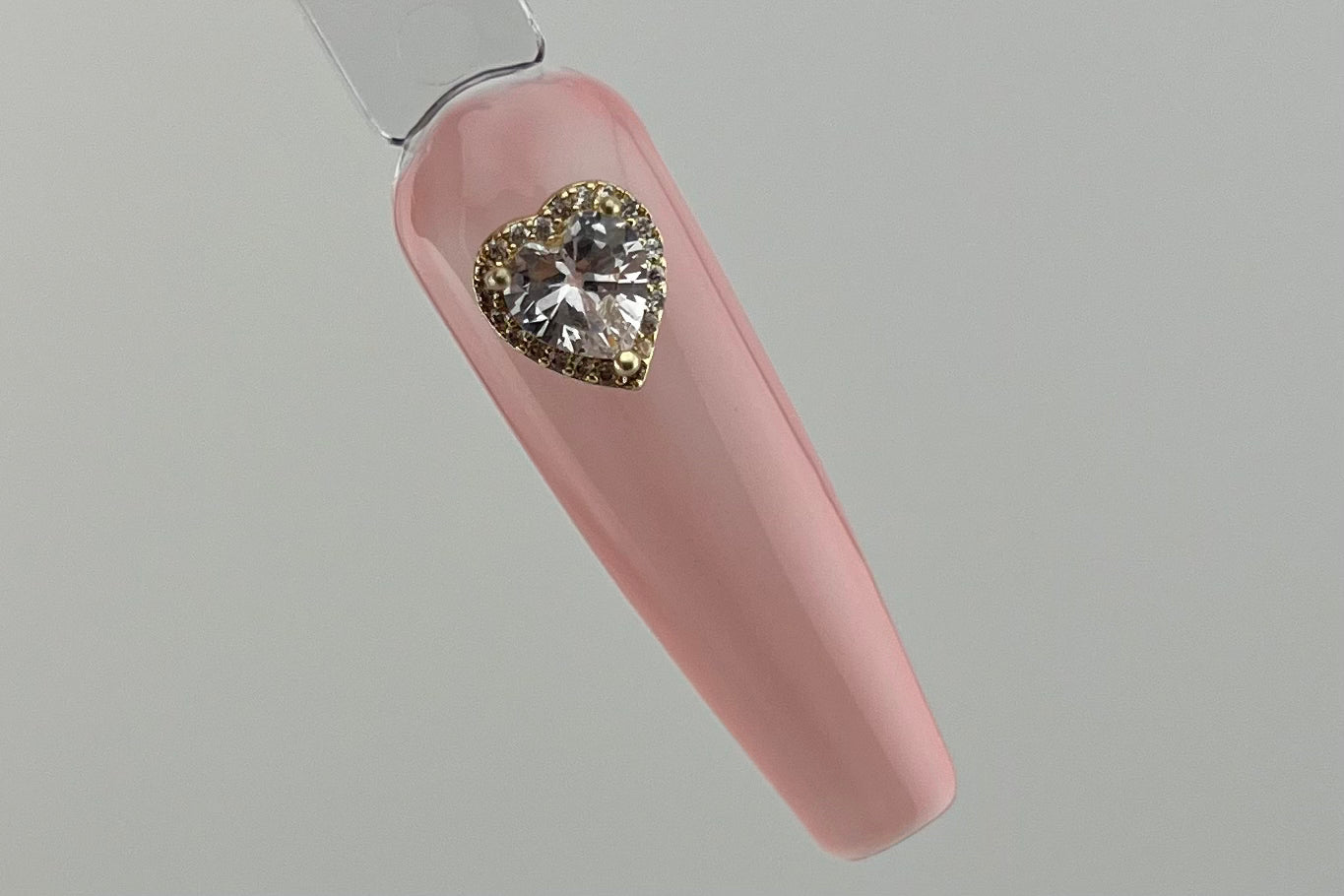 Clear Big Heart Nail Charm