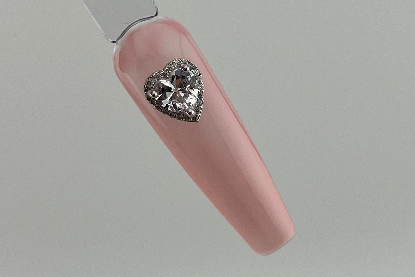 Clear Big Heart Nail Charm