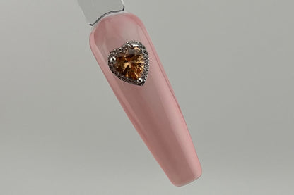 Champaign Big Heart Nail Charm