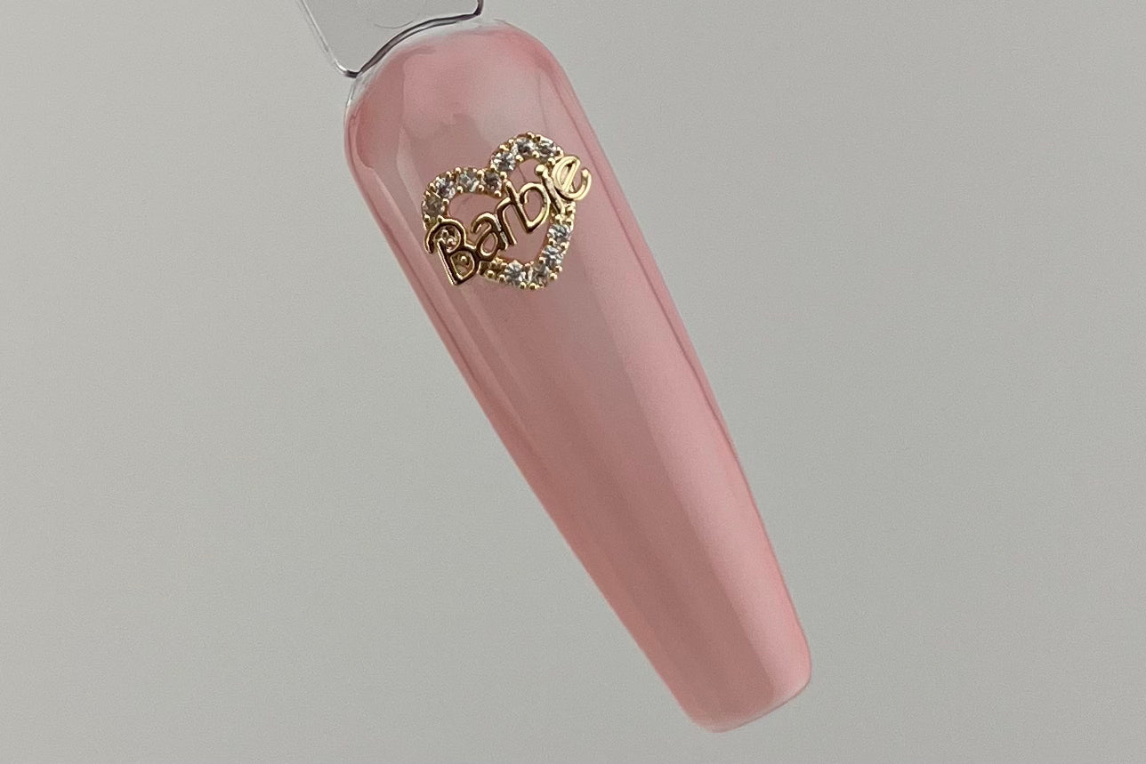 "Barbie" Heart Nail Charm