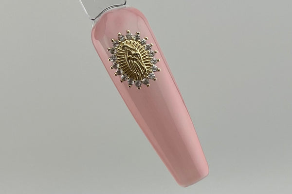 Studded Virgin Mary Nail Charm-4pc