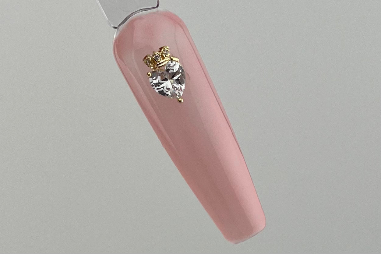 Heart with Crown Nail Charm