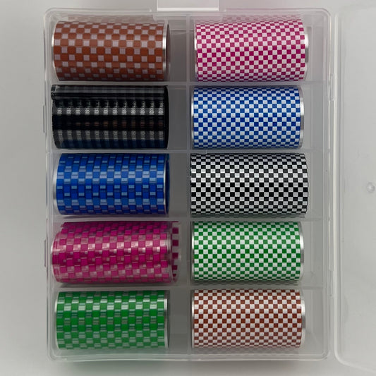 Checker Print Nail Foil Box