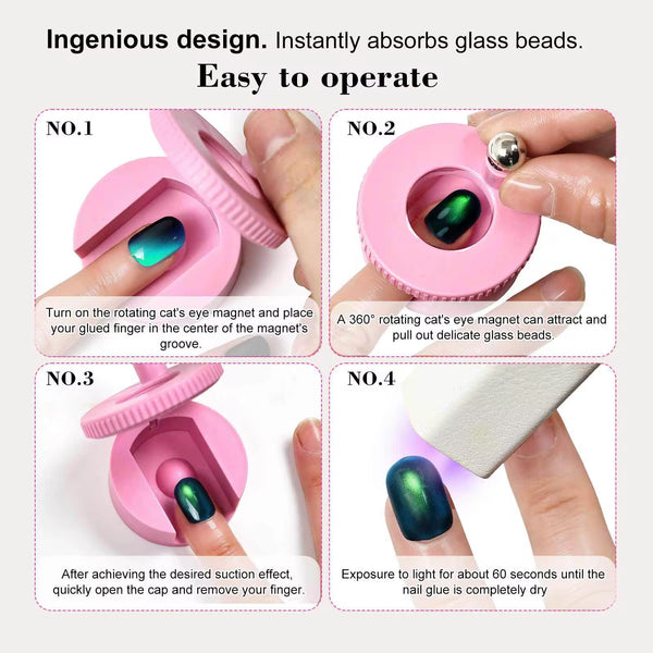 Glass bead nail magnet