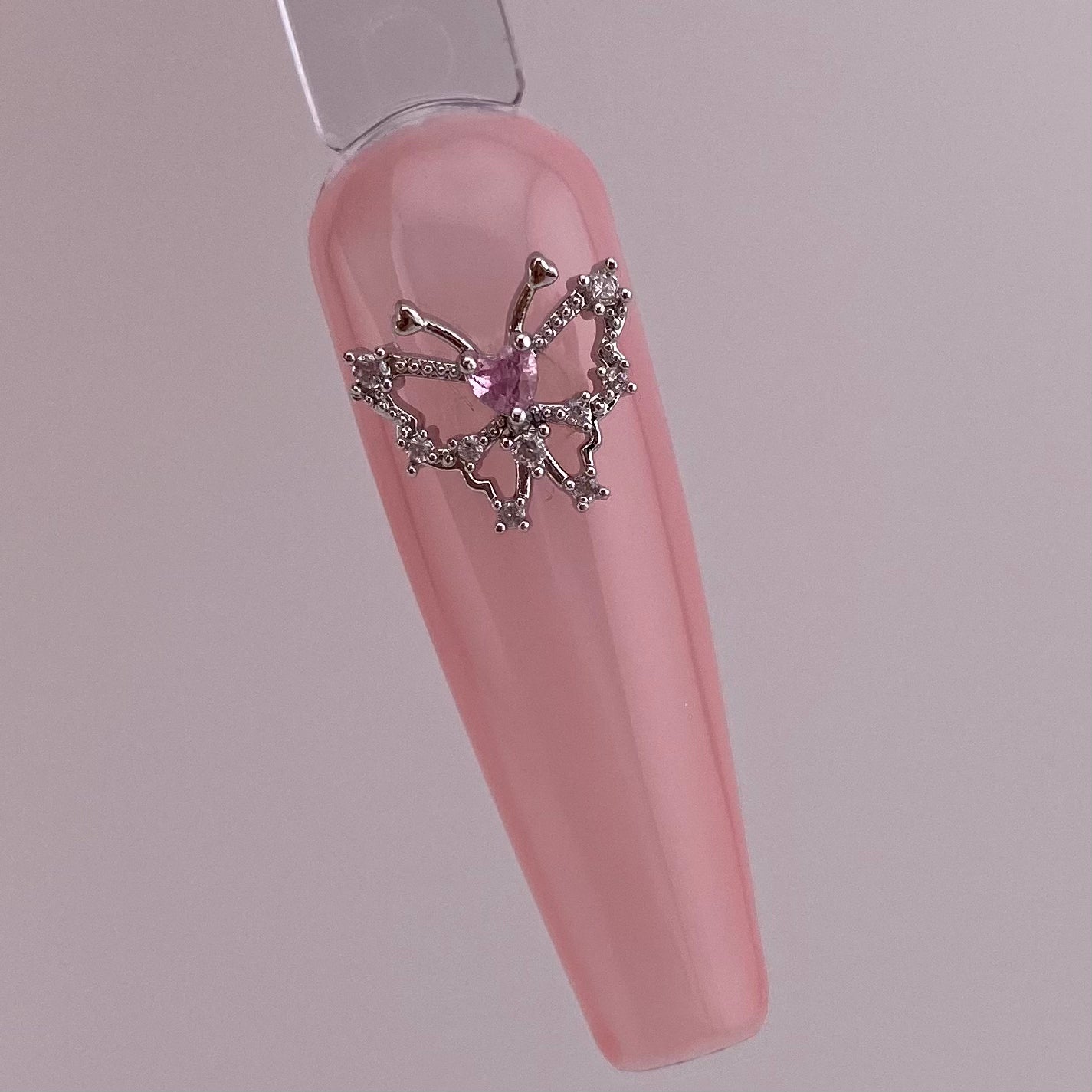 Mariposa Rosa Nail Charm