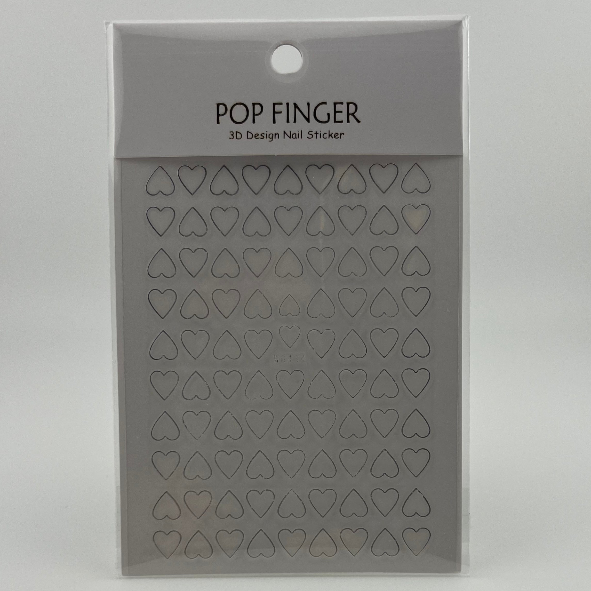 Silver Open Heart Nail Sticker