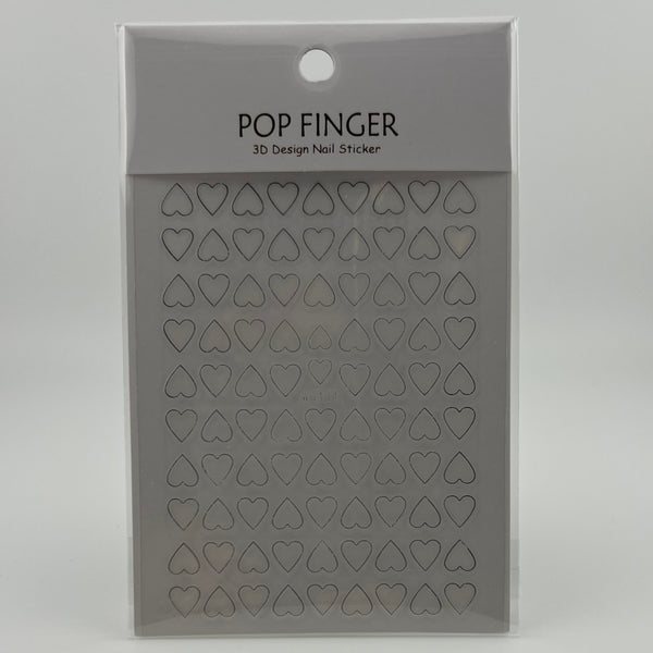 Silver Open Heart Nail Sticker