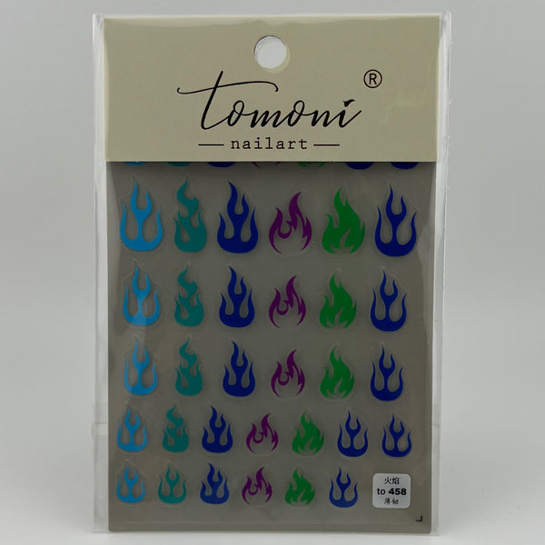 Colorful Flame Nail Sticker