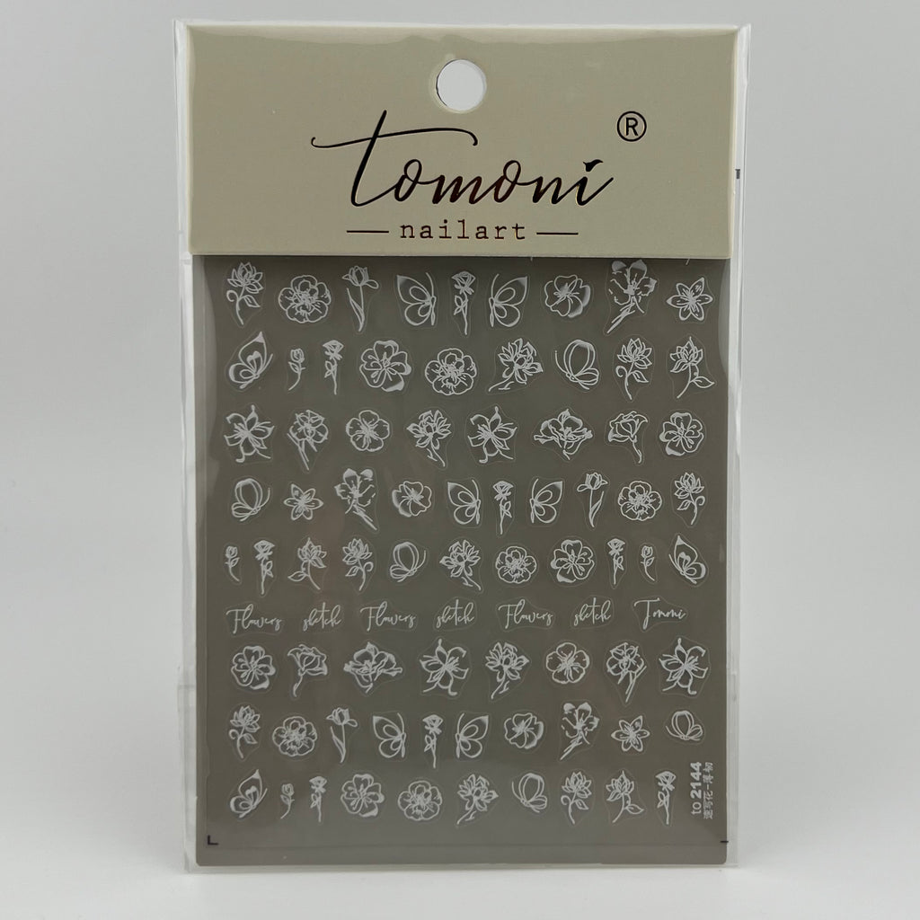 Flower and Butterfly Nail Sticker