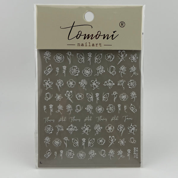 Flower and Butterfly Nail Sticker
