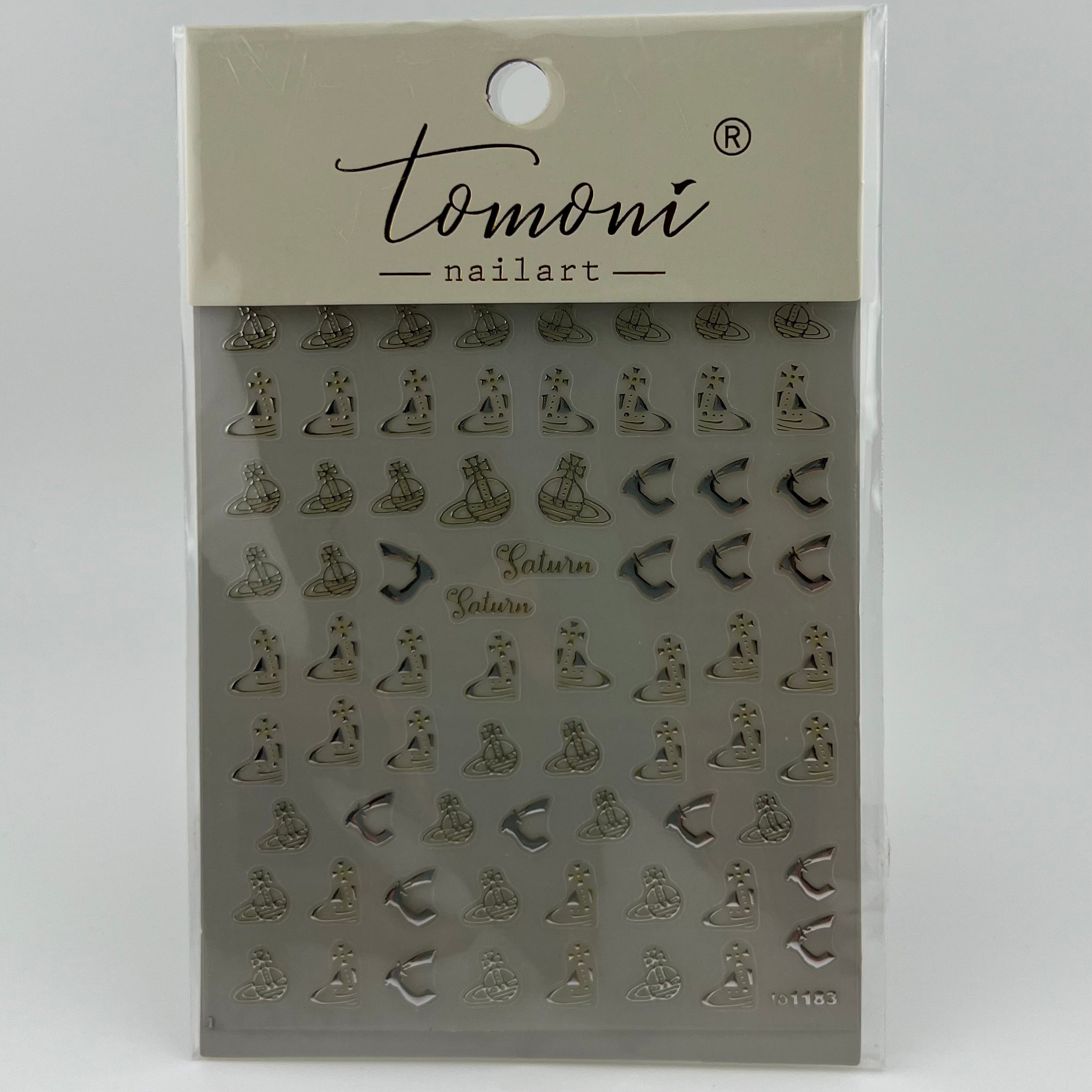 Gold Saturn Nail Sticker