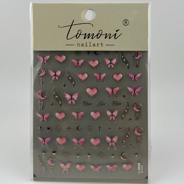 Pink Moon Star Nail Sticker