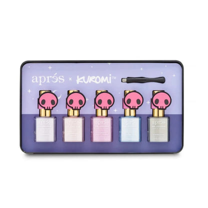 Kuromi Caty Eye Gel Couleur (HEMA-Free) W/ Pink Skull Cap Accessory (Set Of 5)