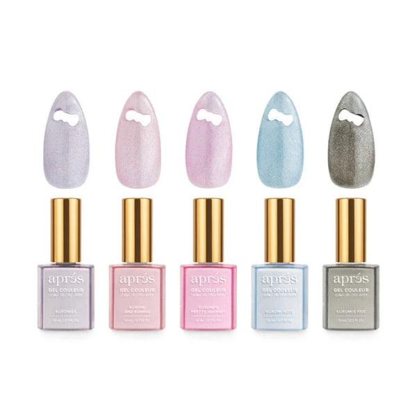 Kuromi Caty Eye Gel Couleur (HEMA-Free) W/ Pink Skull Cap Accessory (Set Of 5)