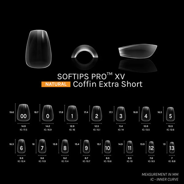 SOFTIPS PRO™ XV NATURAL - COFFIN EXTRA SHORT