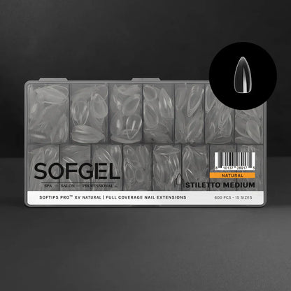 SOFTIPS PRO™ XV NATURAL - STILETTO MEDIUM