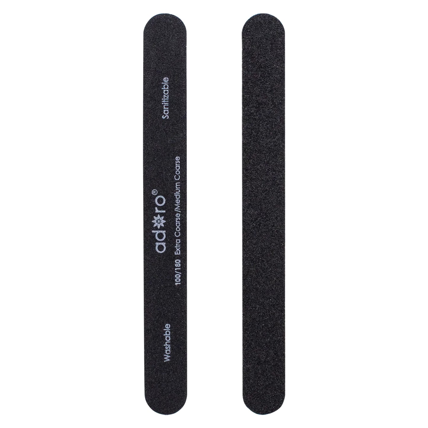 STRAIGHT NAIL FILE BLACK GRIT 100/180 50 PACK