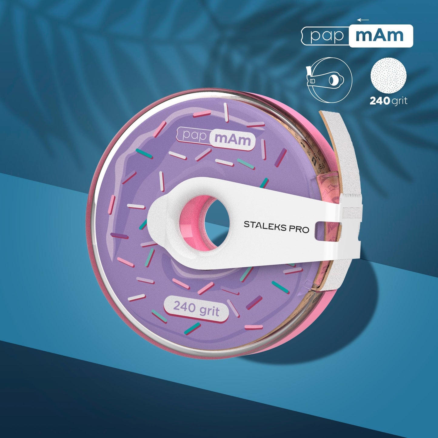 White Disposable Abrasive Tape papmAm Expert 240 Grit (Plastic Case)