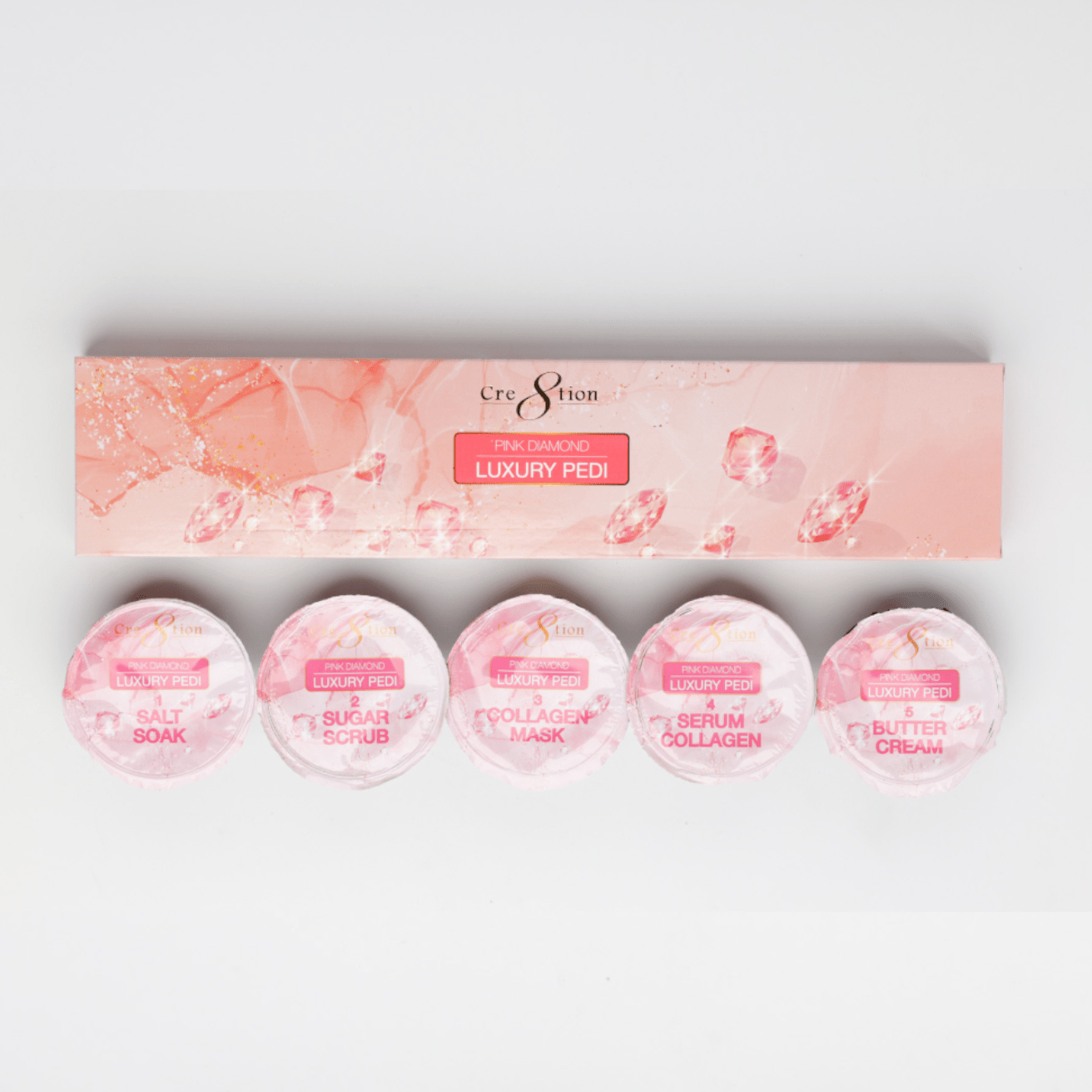 Luxury Pink Diamond Pedicure Spa 5 In 1 Kit