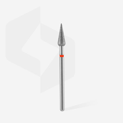 Diamond Nail Drill Bit "pear" red, 4 mm