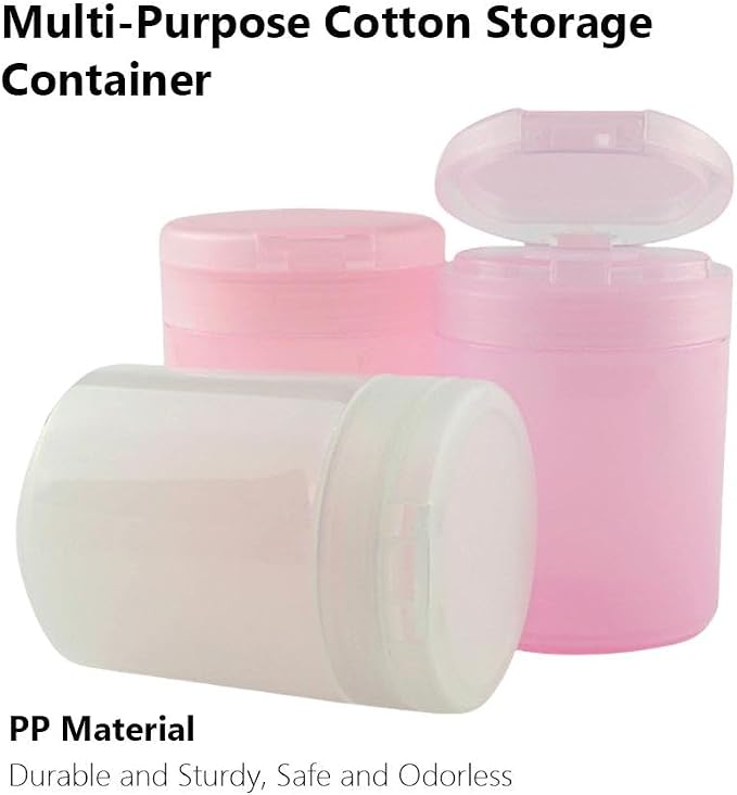 Nail Cotton Pad Storage Container with Press-Top Lid