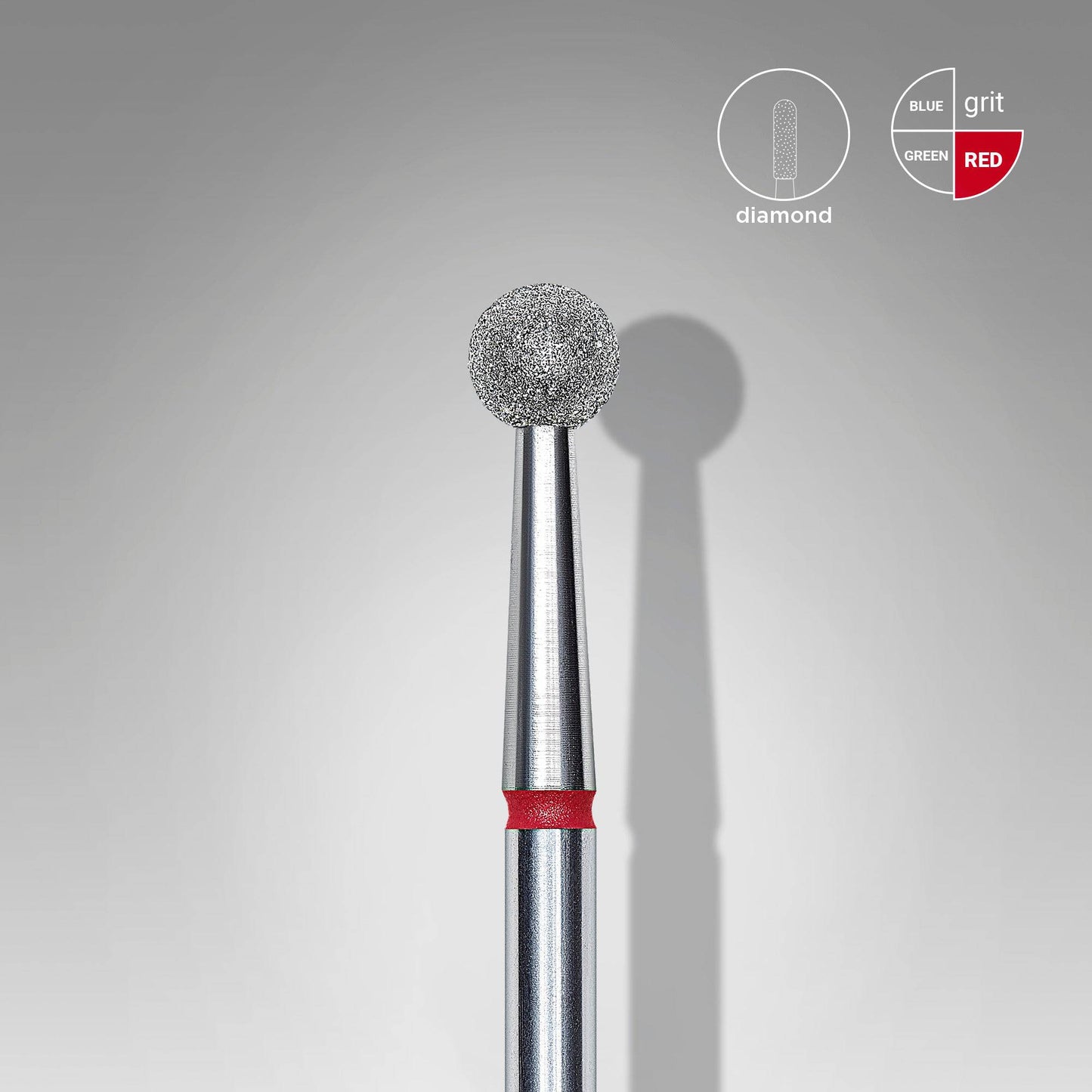 Diamond Nail Drill Bit "Ball" Red, 4mm