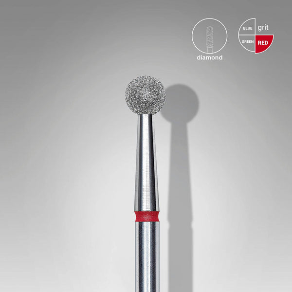 Diamond Nail Drill Bit "Ball" Red, 4mm