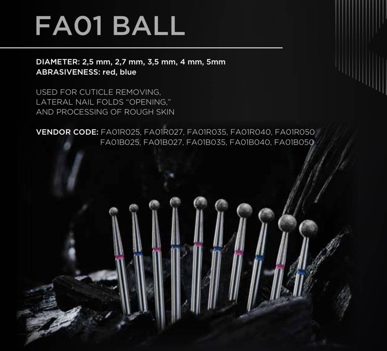 Diamond Nail Drill Bit "Ball" Red, 4mm