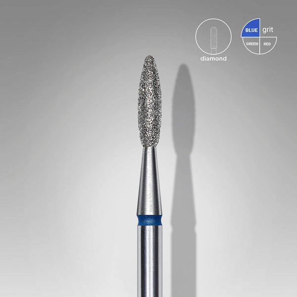 Diamond Nail Drill Bit "Flame" Blue, 2.1mm