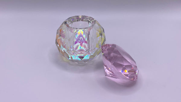 Circle Dappen Dish with Diamond Lid