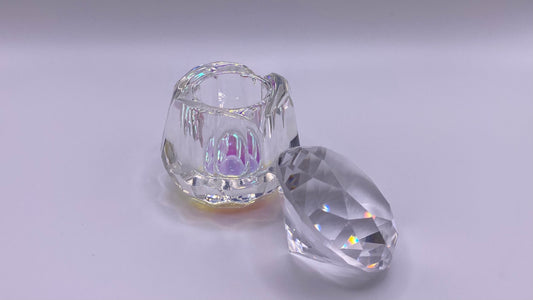 Flower Petal Dappen Dish with Diamond Lid