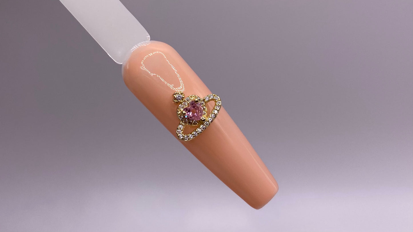 Pink Heart with Ring Charm