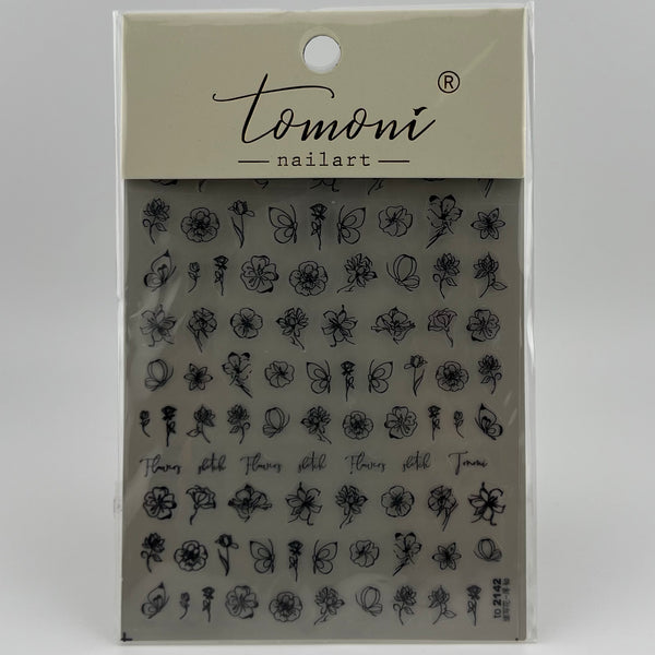 Flower and Butterfly Nail Sticker