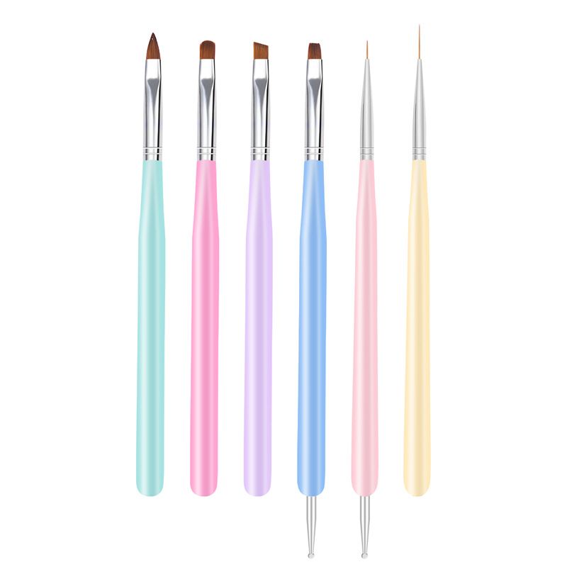 6 Pc Nail Art Brush Set